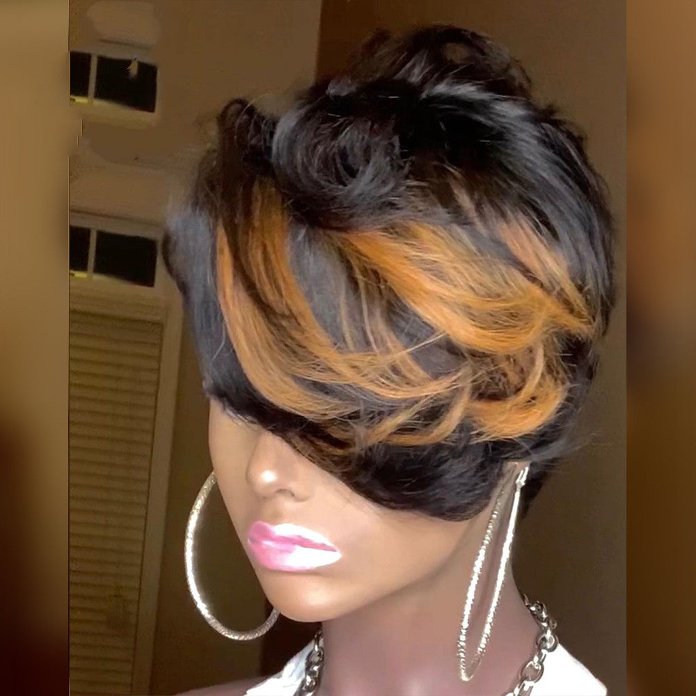 Gradient Short Blond Wig-0