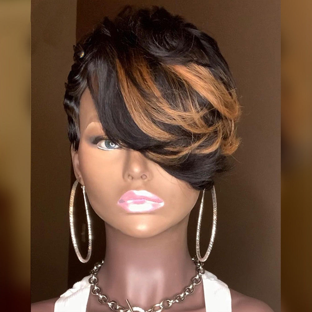 Gradient Short Blond Wig-1